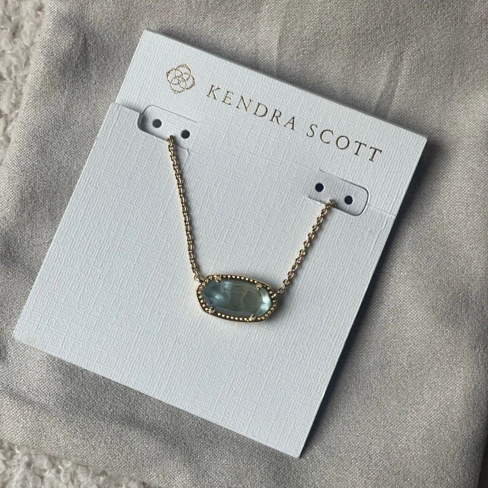 Kendra Scott Gold Necklace with Aqua Pendant - Picture 1 of 6